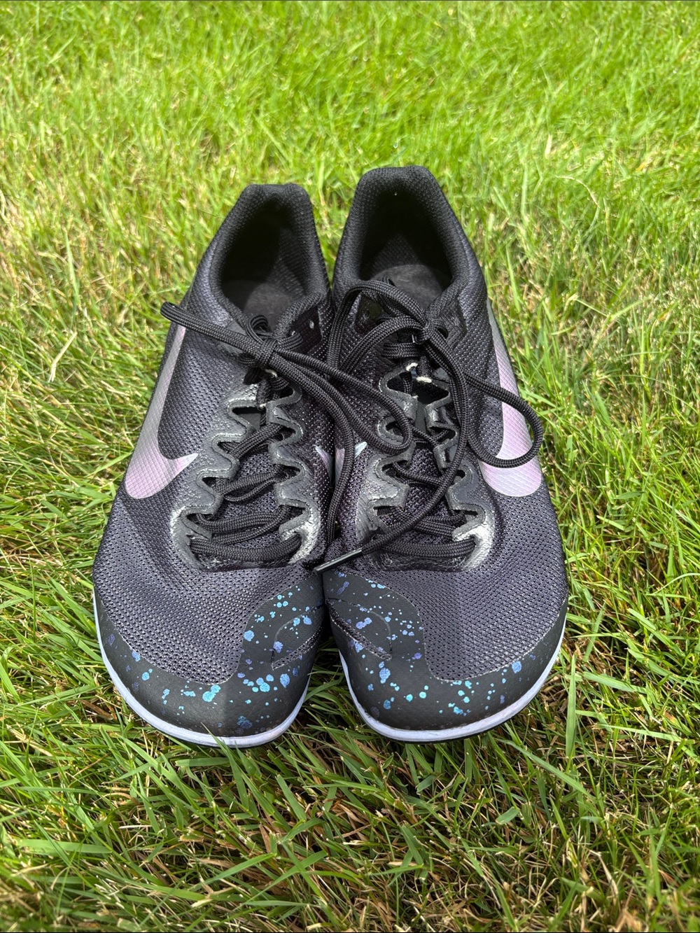 Nike Men's Zoom Rival D Track and Cross Country Spikes Black with Silver Swoosh - Picture 3 of 7